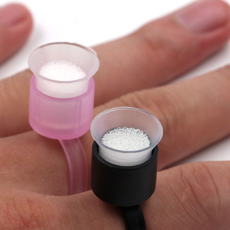 50pcs / 100pcs Ϳ  ũ  ȫ   ȷ  CupSponge Ϳ  μǰ Microblading ȷ Ȧ û/50pcs/100pcs Tattoo Ink Black Pink Cap Ring Pigment Ring CupS